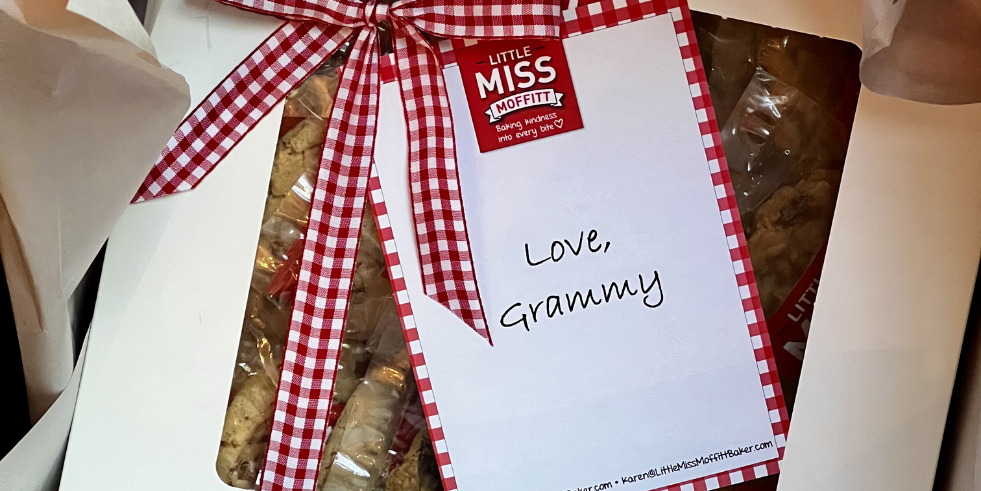 Little Miss Moffitt cookies as a gift for Grammy, a sweet and personal treat that ships nationwide from the Philadelphia area
