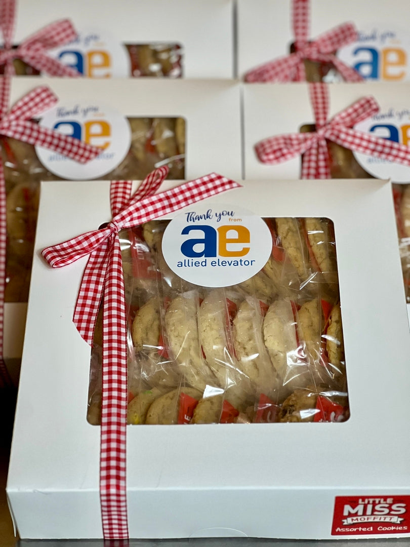 Branded corporate cookie gifts from Little Miss Moffitt in Philadelphia.