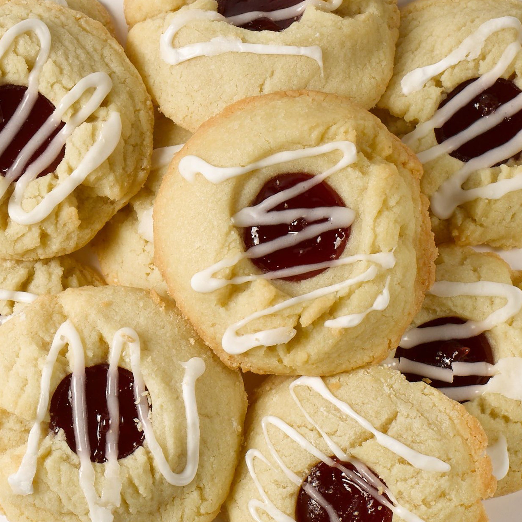 Glazed Raspberry Almond Shortbread Cookies